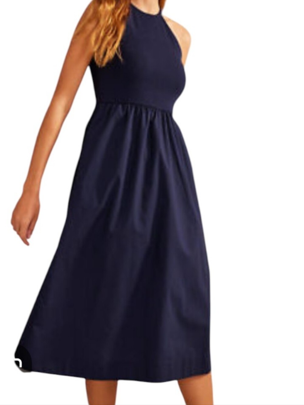 Boden Navy Halter Midi Dress